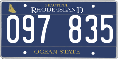 RI license plate 097835