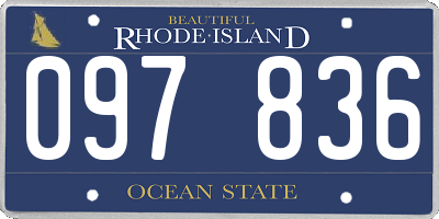 RI license plate 097836
