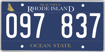 RI license plate 097837