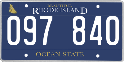 RI license plate 097840