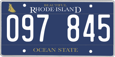 RI license plate 097845