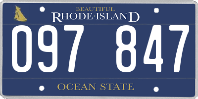 RI license plate 097847