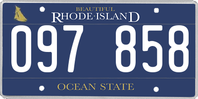RI license plate 097858