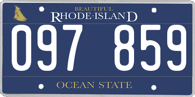 RI license plate 097859