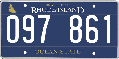 RI license plate 097861