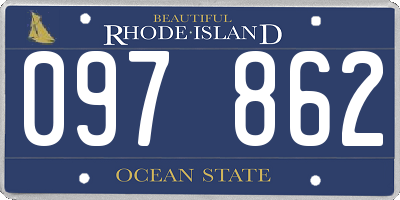 RI license plate 097862