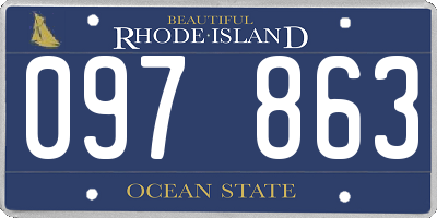 RI license plate 097863