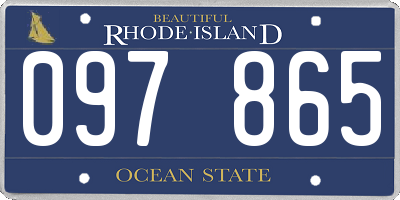 RI license plate 097865