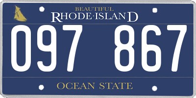 RI license plate 097867