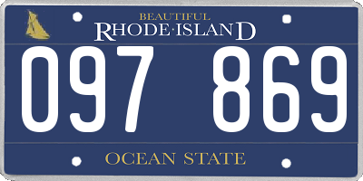 RI license plate 097869