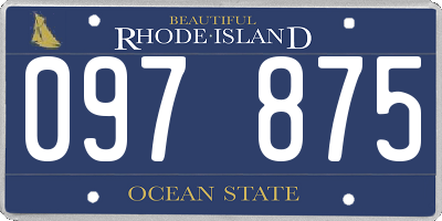 RI license plate 097875