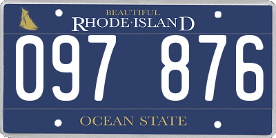 RI license plate 097876