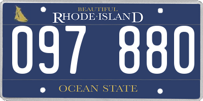 RI license plate 097880