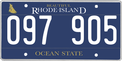 RI license plate 097905