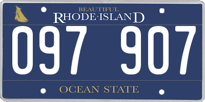 RI license plate 097907