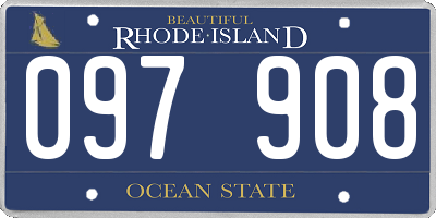 RI license plate 097908