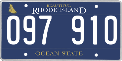 RI license plate 097910