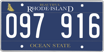 RI license plate 097916
