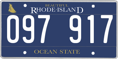 RI license plate 097917