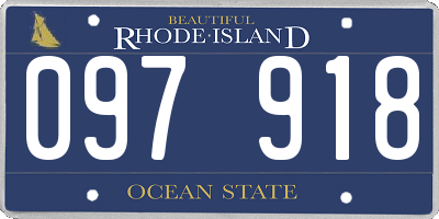 RI license plate 097918