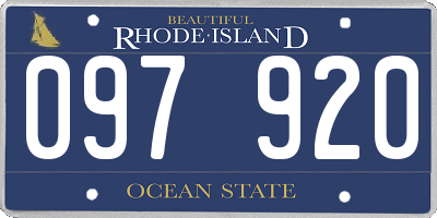 RI license plate 097920