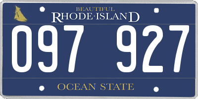 RI license plate 097927