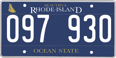 RI license plate 097930