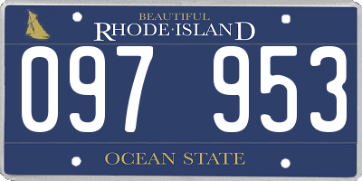 RI license plate 097953