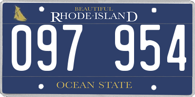 RI license plate 097954