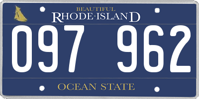 RI license plate 097962