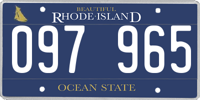 RI license plate 097965