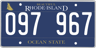 RI license plate 097967