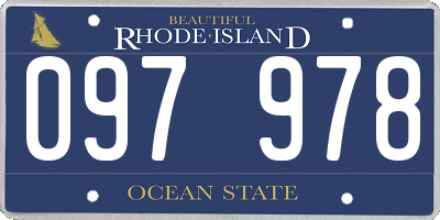 RI license plate 097978