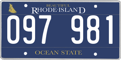 RI license plate 097981