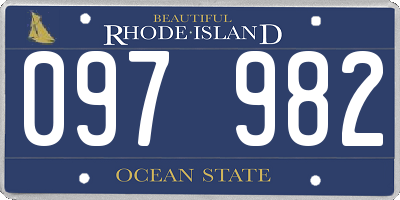 RI license plate 097982