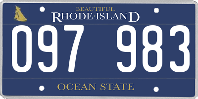 RI license plate 097983
