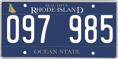 RI license plate 097985