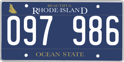 RI license plate 097986