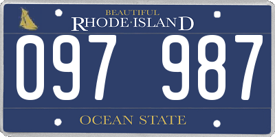RI license plate 097987