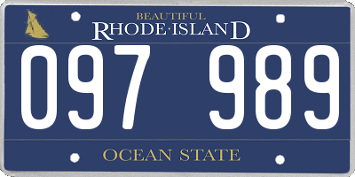 RI license plate 097989