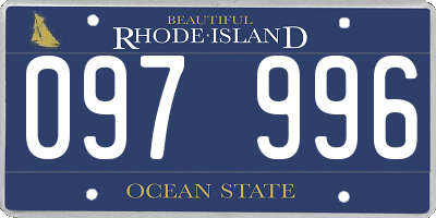 RI license plate 097996