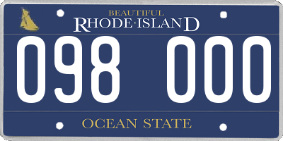 RI license plate 098000