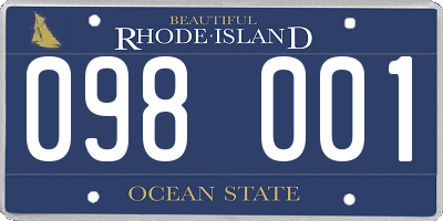 RI license plate 098001