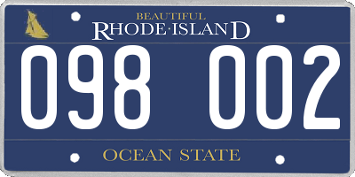 RI license plate 098002