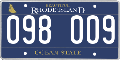 RI license plate 098009