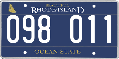 RI license plate 098011