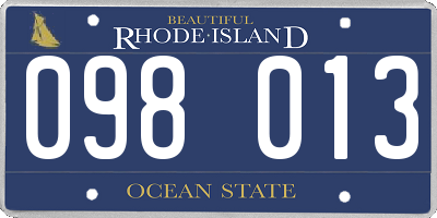 RI license plate 098013