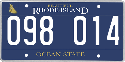 RI license plate 098014
