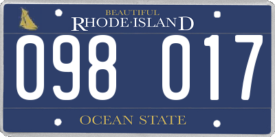 RI license plate 098017