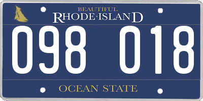 RI license plate 098018